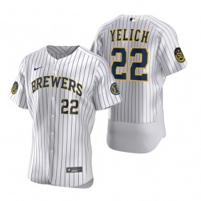 Men's Milwaukee Brewers Christian Yelich Nike White Authentic 2020 Home Jersey