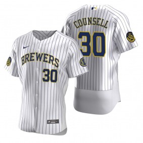 Milwaukee Brewers Craig Counsell Nike White Retired Player Authentic Jersey
