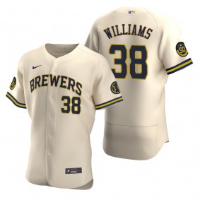 Men's Milwaukee Brewers Devin Williams Nike Cream Authentic Alternate Jersey