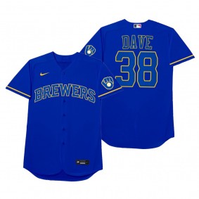 Milwaukee Brewers Devin Williams Dave Royal 2021 Players' Weekend Nickname Jersey