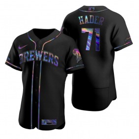 Milwaukee Brewers Josh Hader Nike Black Authentic Holographic Golden Edition Jersey