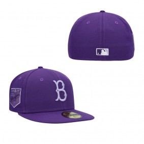 Men's Brooklyn Dodgers Purple Lavender Undervisor 59FIFTY Snapback Hat