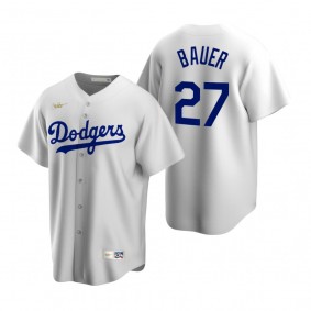 Los Angeles Dodgers Trevor Bauer Nike White Cooperstown Collection Home Jersey