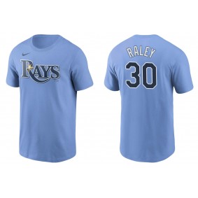 Men's Tampa Bay Rays Brooks Raley Light Blue Name & Number T-Shirt