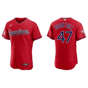 Men's Cleveland Guardians Cal Quantrill Red Authentic Jersey