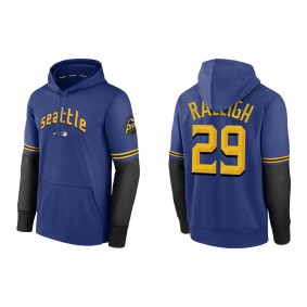 Cal Raleigh Seattle Mariners Royal 2023 City Connect Pregame Performance Pullover Hoodie