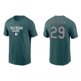 Cal Raleigh Teal 2023 MLB All-Star Game Wordmark T-Shirt