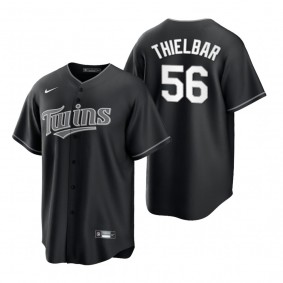 Minnesota Twins Caleb Thielbar Nike Black White 2021 All Black Fashion Replica Jersey
