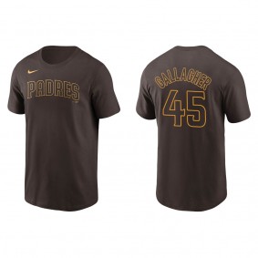Padres Cam Gallagher Brown Name & Number T-Shirt