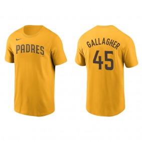 Padres Cam Gallagher Gold Name & Number T-Shirt