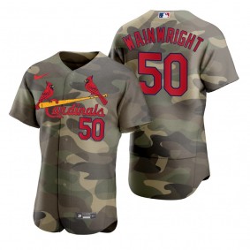 St. Louis Cardinals Adam Wainwright Camo Authentic 2021 Armed Forces Day Jersey