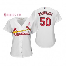 2019 Mother's Day Adam Wainwright St. Louis Cardinals White Jersey