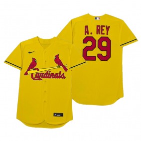 St. Louis Cardinals Alex Reyes A. Rey Gold 2021 Players' Weekend Nickname Jersey