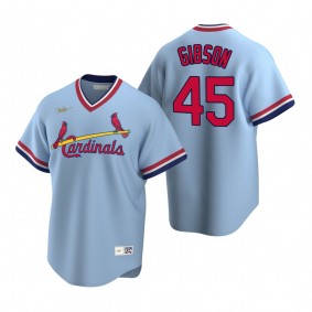 St. Louis Cardinals Bob Gibson Nike Light Blue Cooperstown Collection Road Jersey