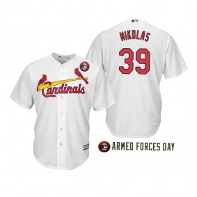2019 Armed Forces Day Miles Mikolas St. Louis Cardinals White Jersey
