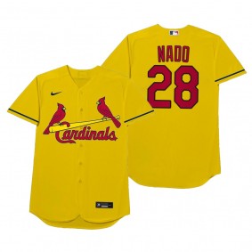 St. Louis Cardinals Nolan Arenado Nado Gold 2021 Players' Weekend Nickname Jersey