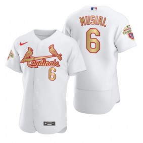 Men's St. Louis Cardinals Stan Musial Nike White Gold 2011 World Series Champions Jersey