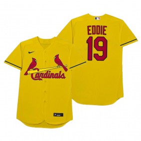 St. Louis Cardinals Tommy Edman Eddie Gold 2021 Players' Weekend Nickname Jersey