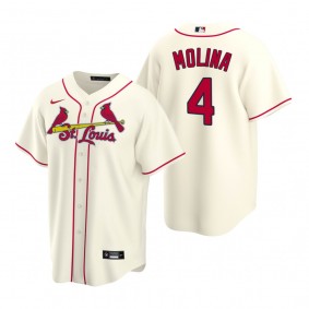 Men's St. Louis Cardinals Yadier Molina Nike Cream Replica Alternate Jersey