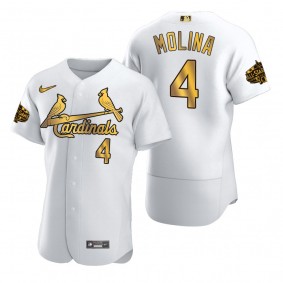 St. Louis Cardinals Yadier Molina White Gold 2022 MLB All-Star Game Jersey