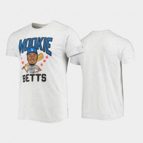 Mookie Betts Dodgers Caricature Homage T-Shirt White