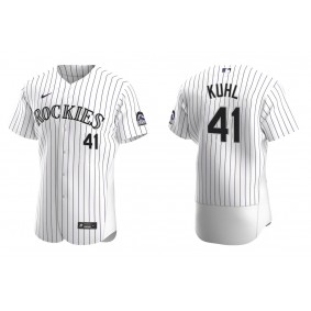 Men's Colorado Rockies Chad Kuhl White Purple Authentic Home Jersey