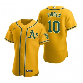 Men's Oakland Athletics Chad Pinder Gold Authentic Home Jersey