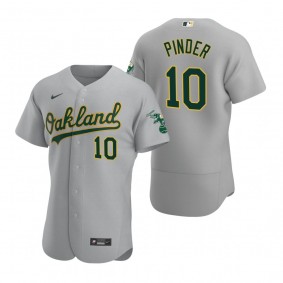 Men's Oakland Athletics Chad Pinder Gray Authentic Road Jersey