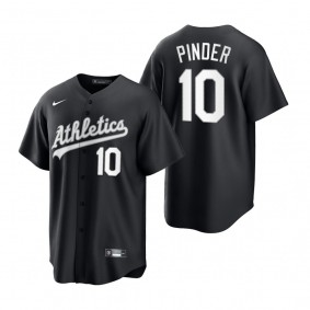 Men's Oakland Athletics Chad Pinder Nike Black White Replica Official Jersey