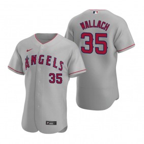 Men's Los Angeles Angels Chad Wallach Gray Authentic Road Jersey