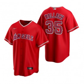 Men's Los Angeles Angels Chad Wallach Red Replica Alternate Jersey