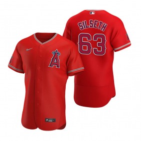 Men's Los Angeles Angels Chase Silseth Red Authentic Alternate Jersey
