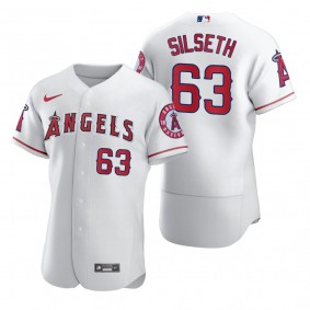 Men's Los Angeles Angels Chase Silseth White Authentic Home Jersey