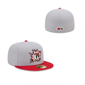 Men's Chattanooga Lookouts Gray Red Marvel x Minor League 59FIFTY Fitted Hat