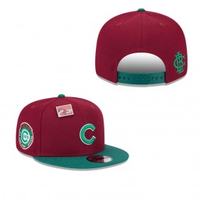 Men's Chicago Cubs Cardinal Green Strawberry Big League Chew Flavor Pack 9FIFTY Snapback Hat
