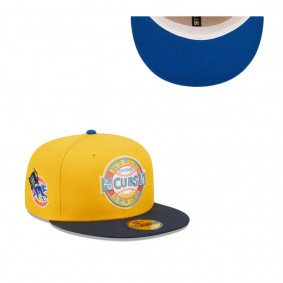 Men's Chicago Cubs Gold Azure 2016 World Series Champions Undervisor 59FIFTY Fitted Hat