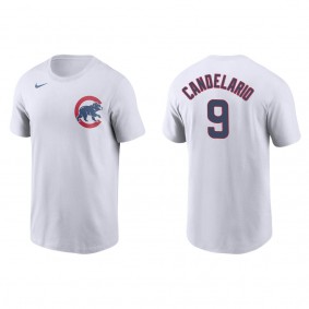 Men's Chicago Cubs Jeimer Candelario White Name Number T-Shirt
