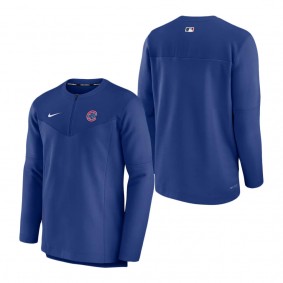 Men's Chicago Cubs Nike Royal Authentic Collection Game Time Performance Half-Zip Top