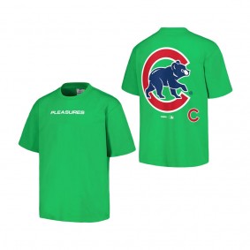 Men's Chicago Cubs PLEASURES Green Ballpark T-Shirt
