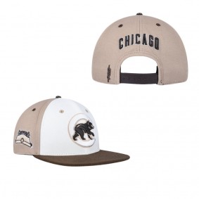 Chicago Cubs Pro Standard Chocolate Ice Cream Drip Snapback Hat White Brown