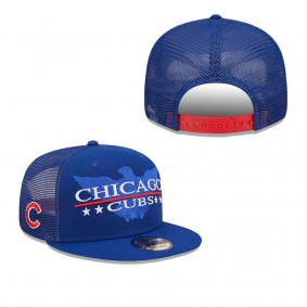 Men's Chicago Cubs Royal Patriot Trucker 9FIFTY Snapback Hat
