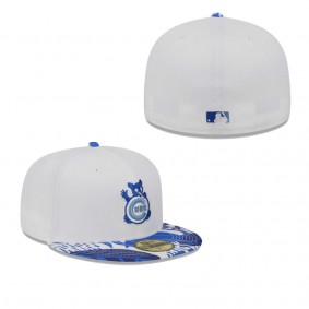 Men's Chicago Cubs White Blue Flamingo 59FIFTY Fitted Hat