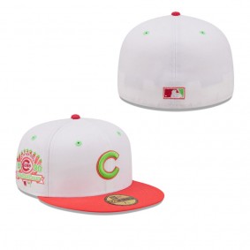 Men's Chicago Cubs White Coral 1990 MLB All-Star Game Strawberry Lolli 59FIFTY Fitted Hat