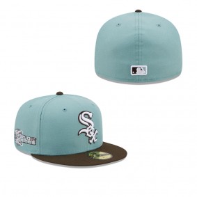 Men's Chicago White Sox Light Blue Brown 2005 World Series Beach Kiss 59FIFTY Fitted Hat
