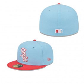 Men's Chicago White Sox Light Blue Red Spring Color Two-Tone 59FIFTY Fitted Hat