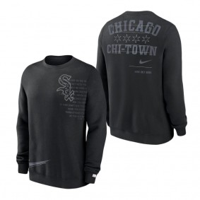 Men's Chicago White Sox Nike Black Statement Ball Game Fleece Pullover Sweatshirt