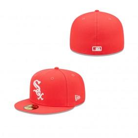 Men's Chicago White Sox Red Lava Highlighter Logo 59FIFTY Fitted Hat