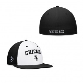 Men's Chicago White Sox White Black Iconic Color Blocked Fitted Hat