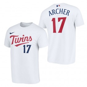 Chris Archer Minnesota Twins White 2023 Wordmark T-Shirt