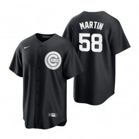 Men's Chicago Cubs Chris Martin Nike Black White Replica Official Jersey